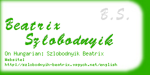 beatrix szlobodnyik business card